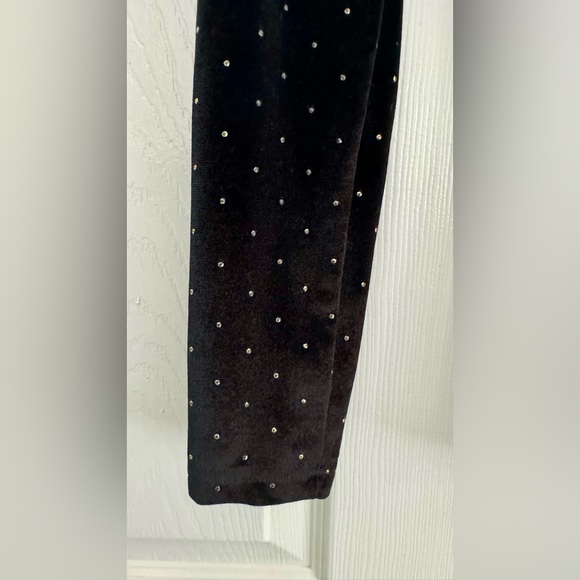 Black Velvet and Gold Poke A Dot Pants - Picture 4 of 10